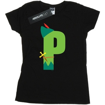 Vêtements Femme T-shirts manches longues Disney Alphabet P Is For Peter Pan Noir