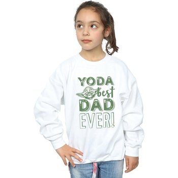 Vêtements Fille Sweats Disney Yoda Best Dad Blanc