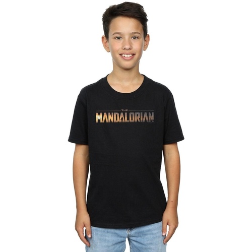 Vêtements Garçon T-shirts manches courtes Disney The Mandalorian Series Logo Noir