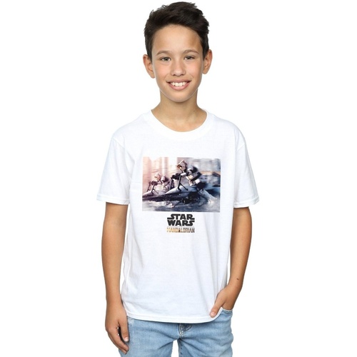 Vêtements Garçon T-shirts manches courtes Disney The Mandalorian Scout Troopers Blanc