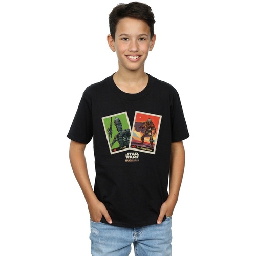 Vêtements Garçon T-shirts manches courtes Disney The Mandalorian Trading Cards Noir