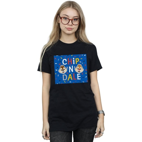 Vêtements Femme T-shirts manches longues Disney Chip N Dale Blue Frame Noir