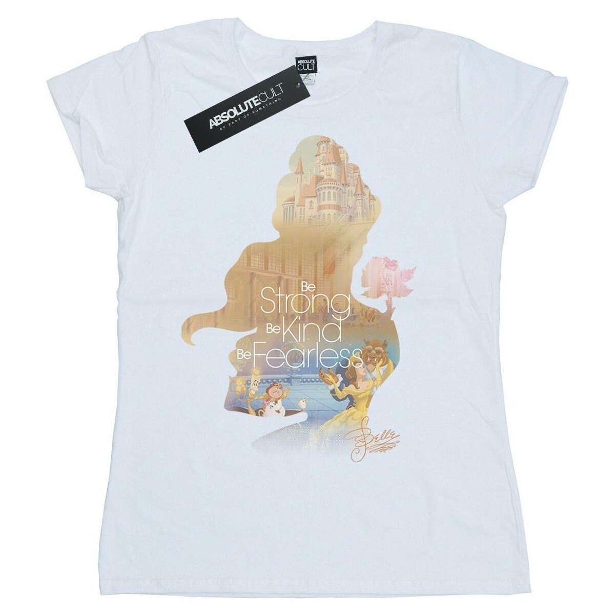 Vêtements Femme T-shirts manches longues Disney Belle Filled Silhouette Blanc