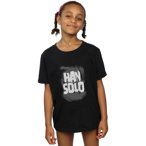 Vêtements Fille T-shirts manches longues Disney Han Solo Text Noir