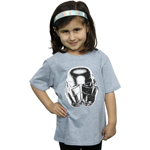 Vêtements Fille T-shirts manches longues Disney Stormtrooper Warp Speed Helmet Gris