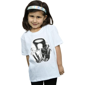 Vêtements Fille T-shirts manches longues Disney Stormtrooper Warp Speed Helmet Blanc