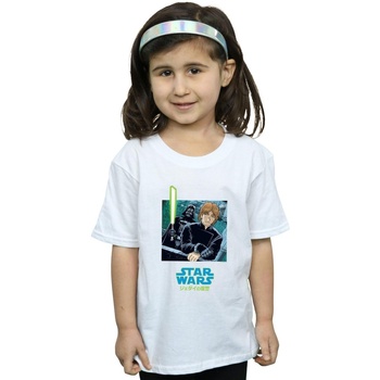 Vêtements Fille T-shirts manches longues Disney Vader And Luke Anime Blanc