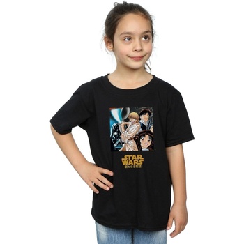 Vêtements Fille T-shirts manches longues Disney Anime Poster Noir