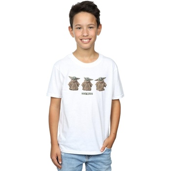 Vêtements Garçon T-shirts manches courtes Disney The Mandalorian The Child Poses Blanc