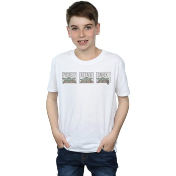 Vêtements Garçon T-shirts manches courtes Disney The Mandalorian The Child Tiles Blanc