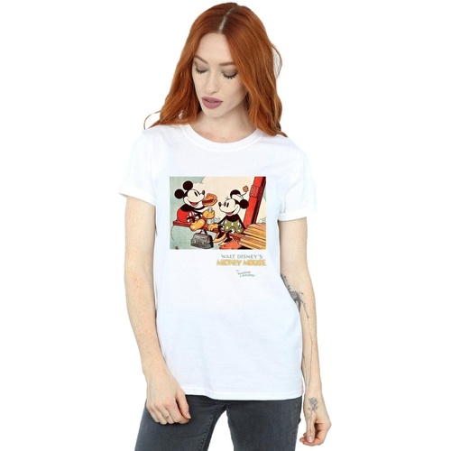 Vêtements Femme T-shirts manches longues Disney Mickey Mouse Building A Building Blanc