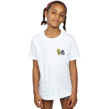 Vêtements Fille T-shirts manches longues Disney Resistance Droids Chest Print Blanc