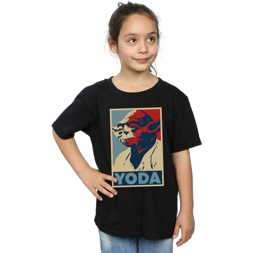 Vêtements Fille T-shirts manches longues Disney Yoda Poster Noir