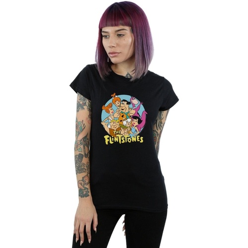 Vêtements Femme T-shirts manches longues The Flintstones Group Circle Noir