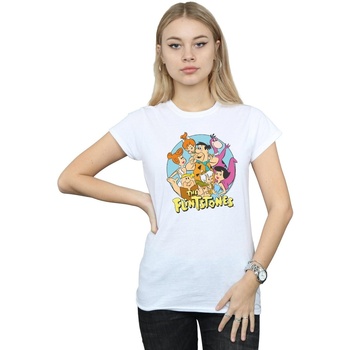 Vêtements Femme T-shirts manches longues The Flintstones Group Circle Blanc
