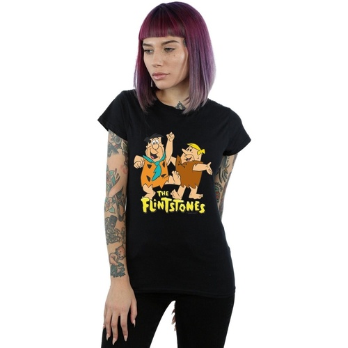 Vêtements Femme T-shirts manches longues The Flintstones Fred And Barney Noir