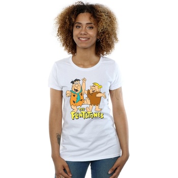 Vêtements Femme T-shirts manches longues The Flintstones Fred And Barney Blanc