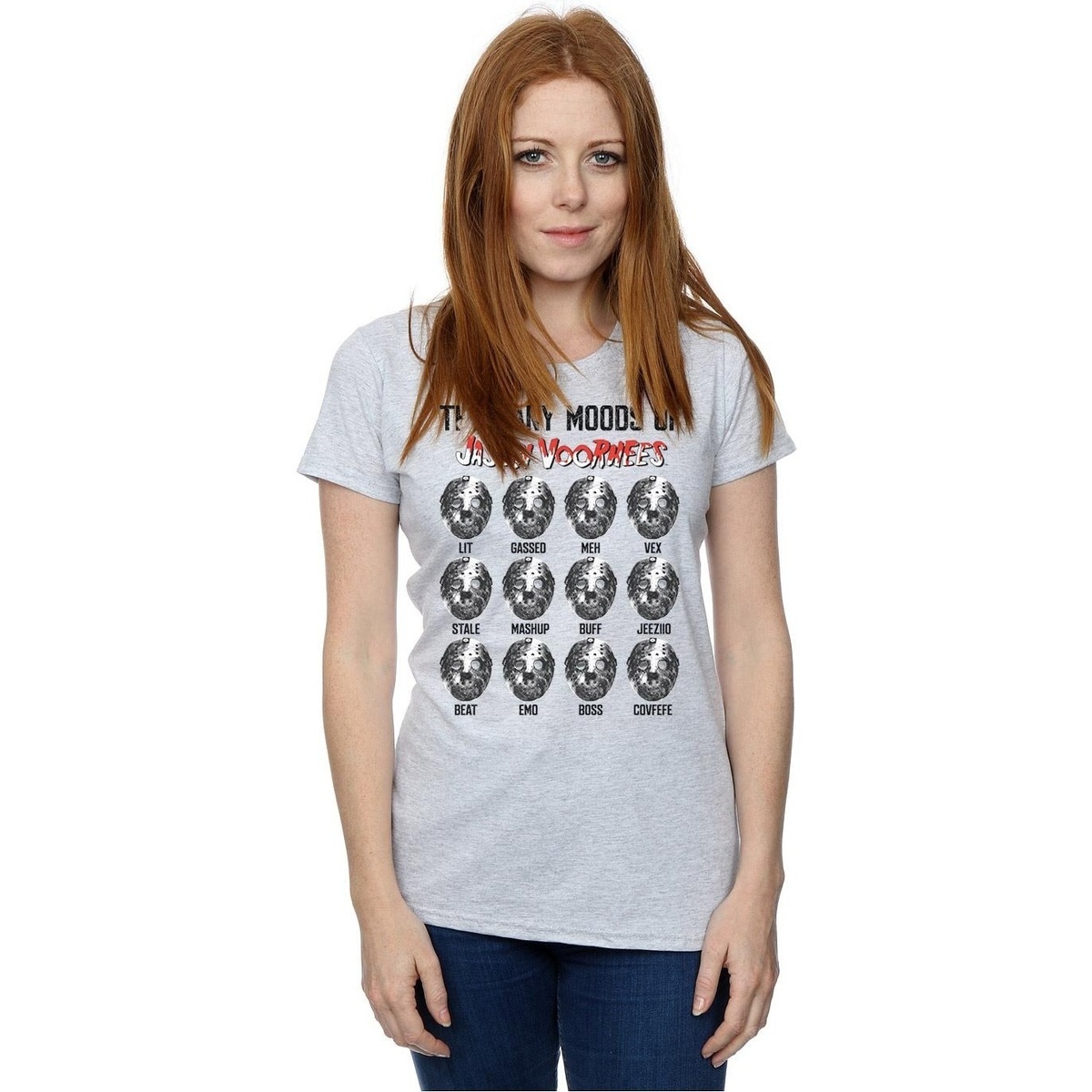 Vêtements Femme T-shirts manches longues Friday 13Th The Many Moods Of Jason Voorhees Gris