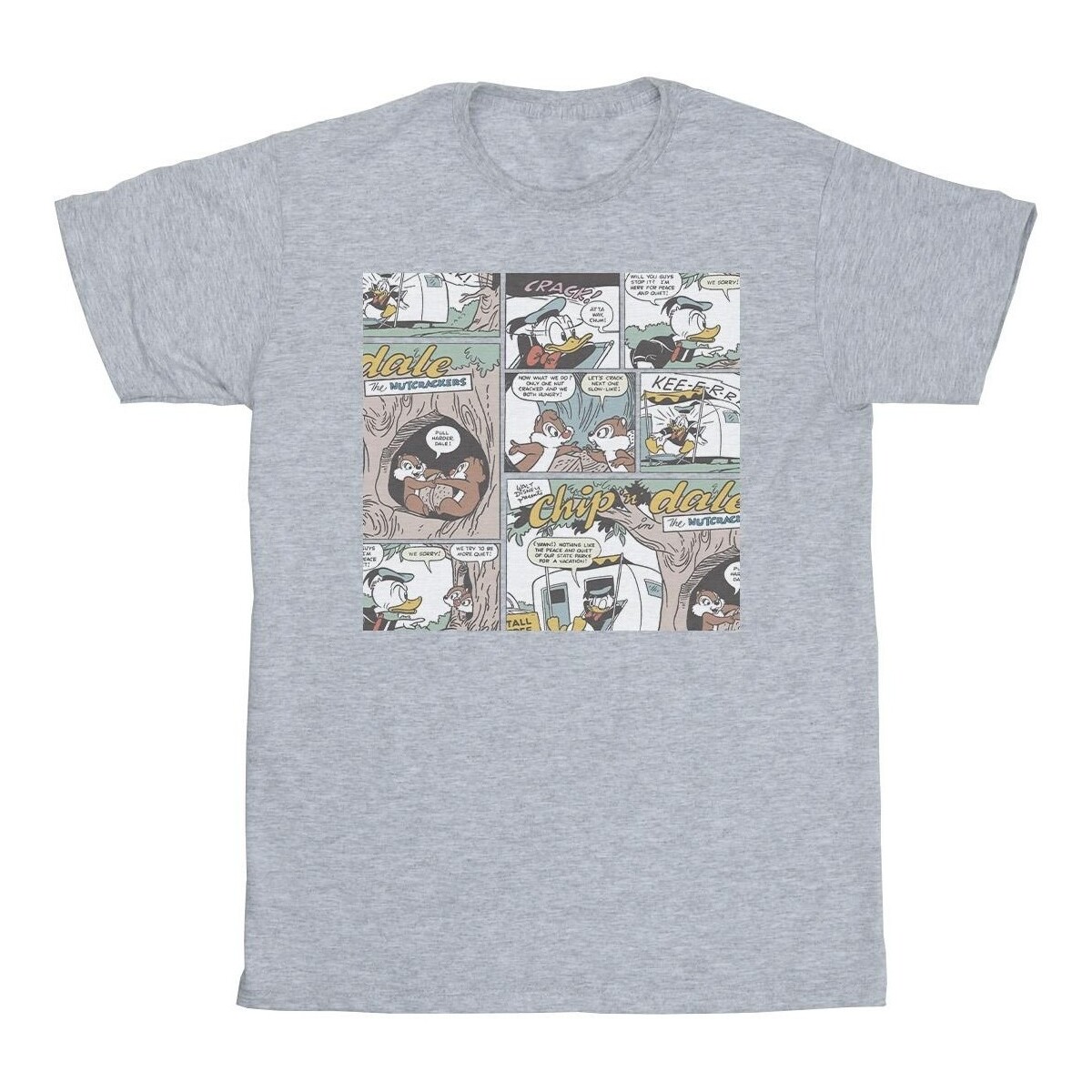 Vêtements Homme T-shirts manches longues Disney Chip 'n Dale Comic Gris