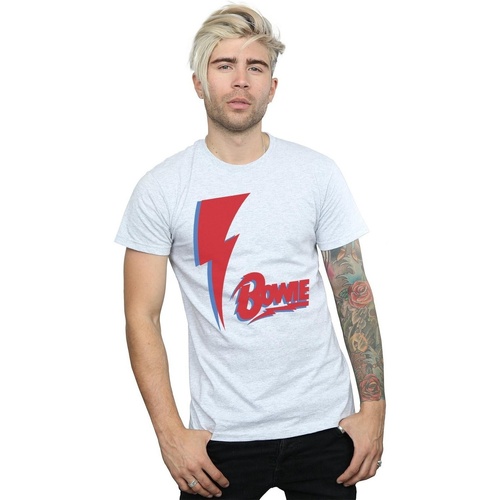 Vêtements Homme T-shirts manches longues David Bowie Red Bolt Gris