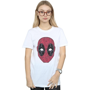 Vêtements Femme T-shirts manches longues Marvel Deadpool Head Of Roses Blanc