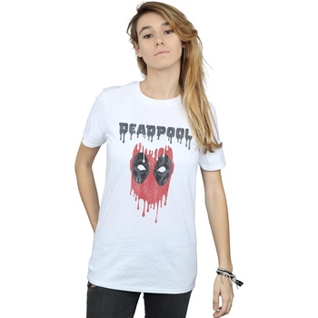 Vêtements Femme T-shirts manches longues Marvel Deadpool Dripping Head Blanc