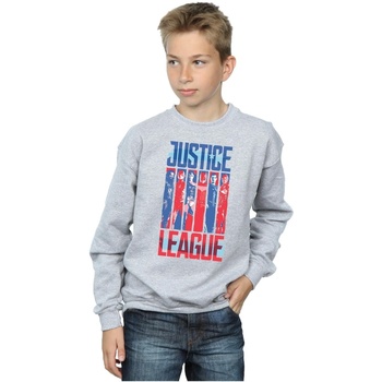 Vêtements Garçon Sweats Dc Comics Justice League Movie Team Flag Gris
