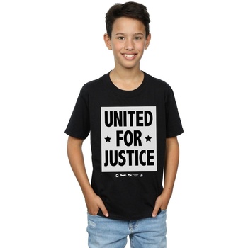 Vêtements Garçon T-shirts manches courtes Dc Comics Justice League United For Justice Noir