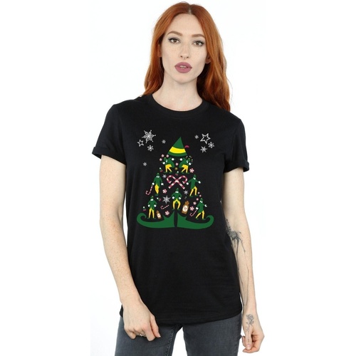 Vêtements Femme T-shirts manches longues Elf Christmas Tree Noir