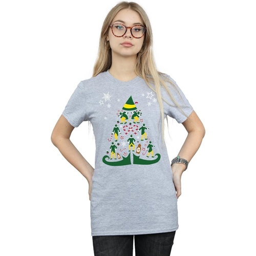 Vêtements Femme T-shirts manches longues Elf Christmas Tree Gris
