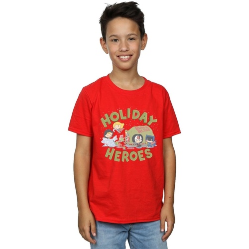 Vêtements Garçon T-shirts manches courtes Dc Comics Justice League Christmas Delivery Rouge