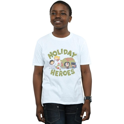 Vêtements Garçon T-shirts manches courtes Dc Comics Justice League Christmas Delivery Blanc