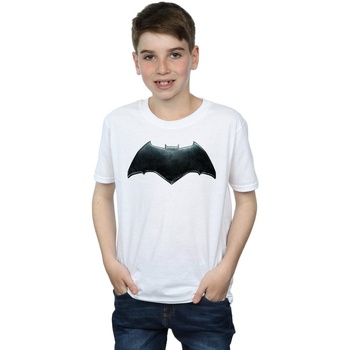 Vêtements Garçon T-shirts manches courtes Dc Comics Justice League Movie Batman Emblem Blanc