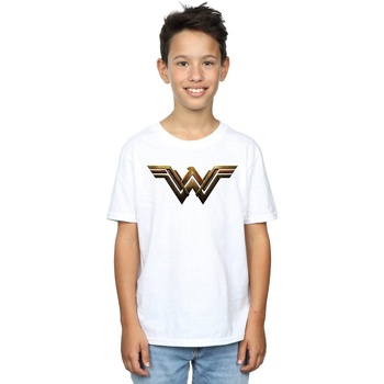 Vêtements Garçon T-shirts manches courtes Dc Comics Justice League Movie Wonder Woman Emblem Blanc
