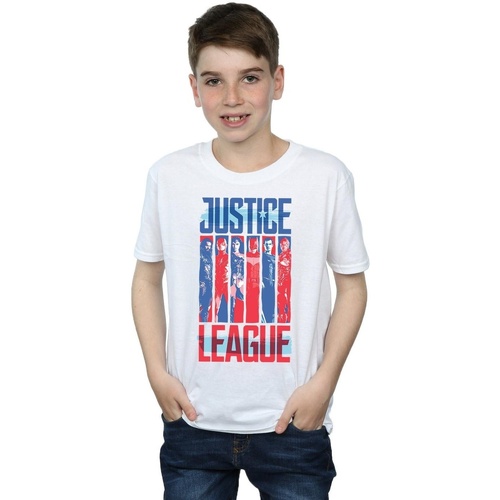 Vêtements Garçon T-shirts manches courtes Dc Comics Justice League Movie Team Flag Blanc