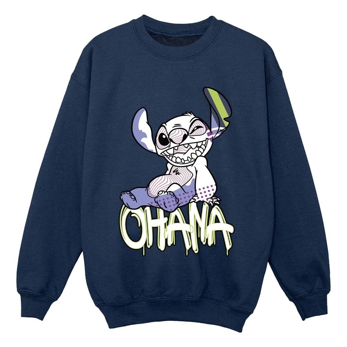 Vêtements Garçon Sweats Disney Lilo And Stitch Ohana Graffiti Bleu