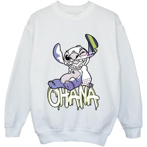 Vêtements Garçon Sweats Disney Lilo And Stitch Ohana Graffiti Blanc