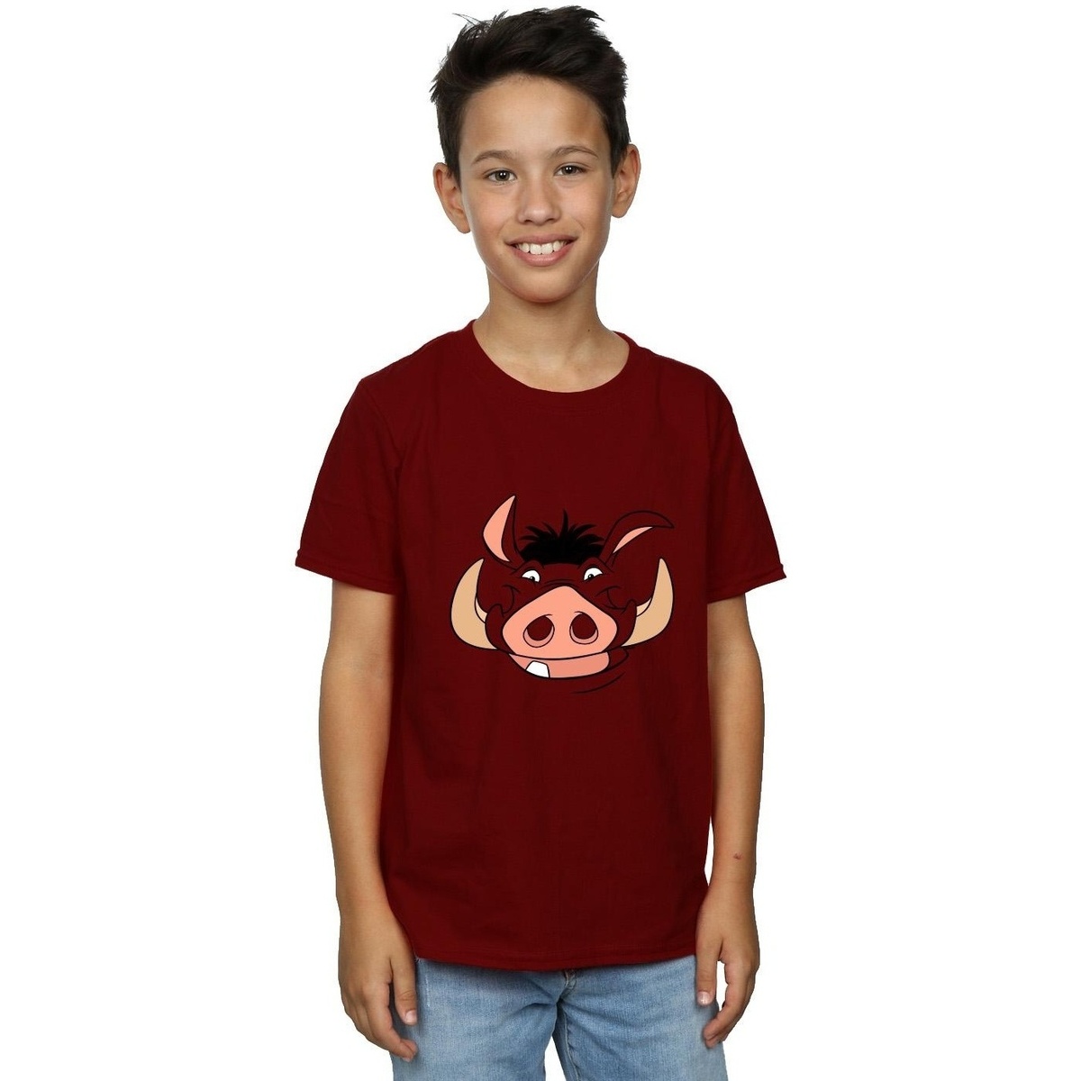Vêtements Garçon T-shirts manches courtes Disney Lion King Pumba Face Violet