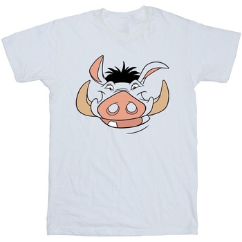 Vêtements Garçon T-shirts manches courtes Disney Lion King Pumba Face Blanc