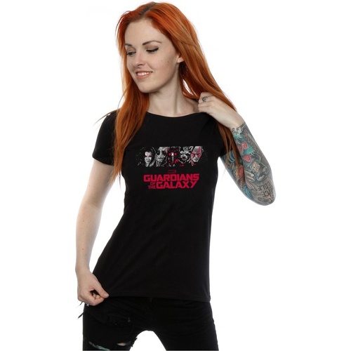 Vêtements Femme T-shirts manches longues Marvel en 4 jours garantis Logo Noir