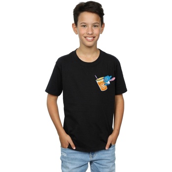 Vêtements Garçon T-shirts manches courtes Disney Lilo And Stitch Drink Noir