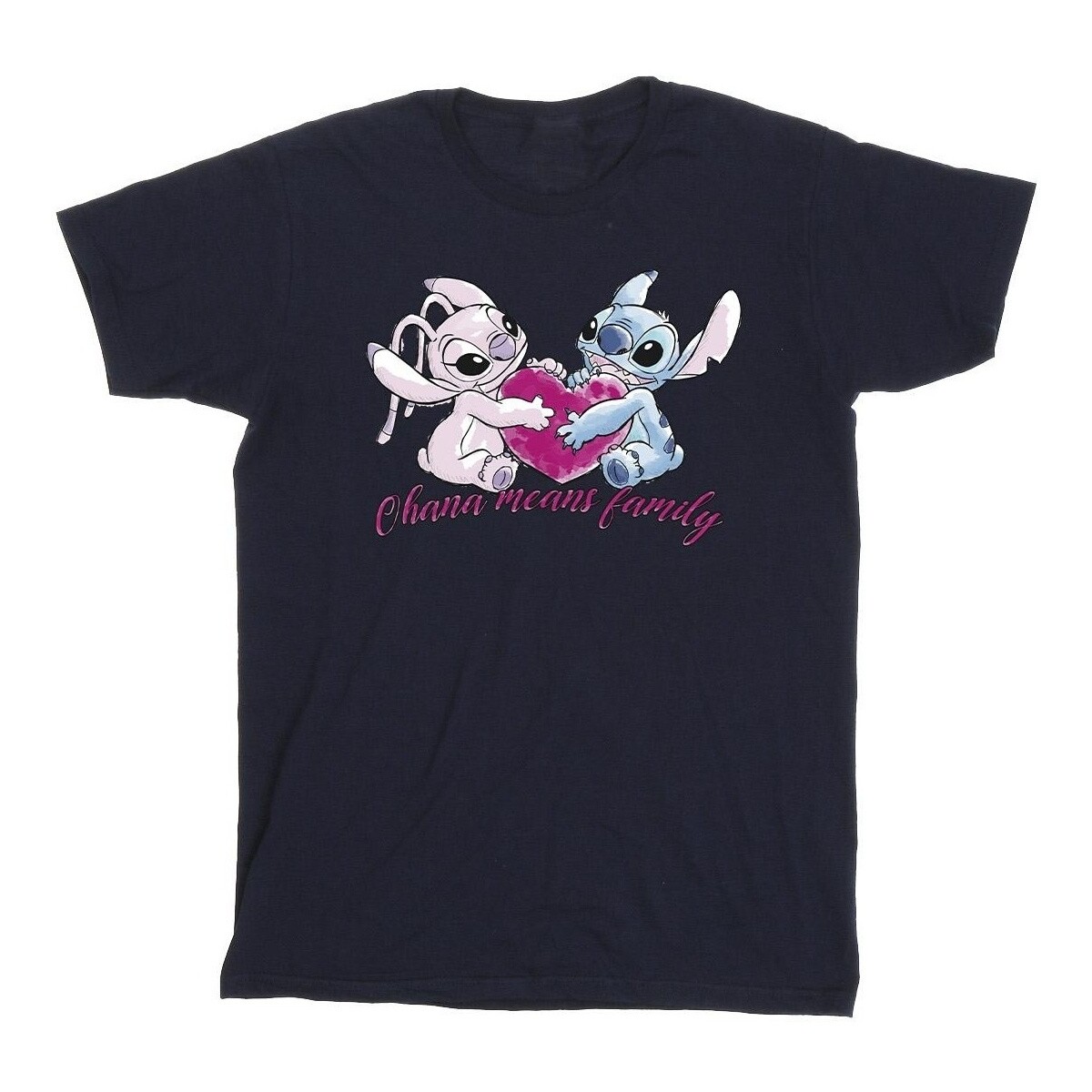 Vêtements Garçon T-shirts manches courtes Disney Lilo And Stitch Ohana Heart With Angel Bleu
