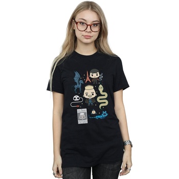 Vêtements Femme T-shirts manches longues Fantastic Beasts Chibi Grindelwald Noir