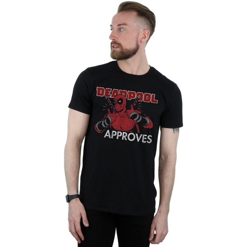 Vêtements Homme T-shirts manches longues Marvel Deadpool Approves Noir