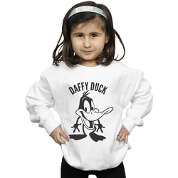 Vêtements Fille Sweats Dessins Animés Daffy Duck Large Head Blanc
