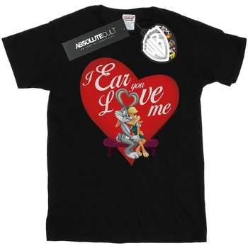 Vêtements Garçon T-shirts manches courtes Dessins Animés Bugs Bunny And Lola Valentine's Day Love Me Noir
