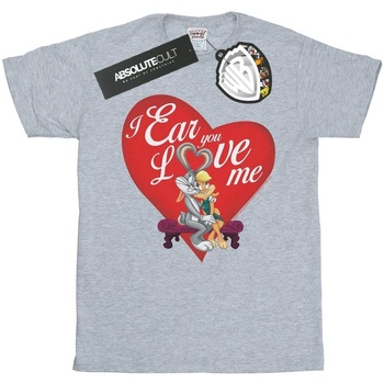Vêtements Garçon T-shirts manches courtes Dessins Animés Bugs Bunny And Lola Valentine's Day Love Me Gris