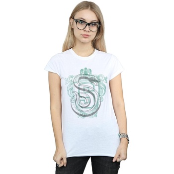 Vêtements Femme T-shirts manches longues Harry Potter Slytherin Serpent Crest Blanc