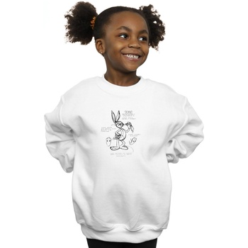 Vêtements Fille Sweats Dessins Animés Bugs Bunny Drawing Instruction Blanc