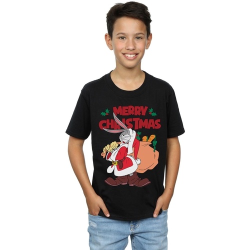 Vêtements Garçon T-shirts & Polos Dessins Animés Santa Bugs Bunny Noir